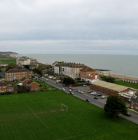 View looking out to sea from flying field